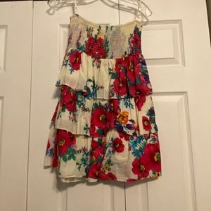 Strapless Floral Dress